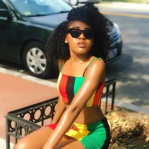A top and mini skirt